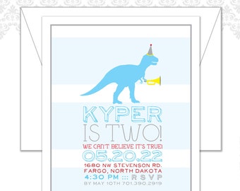 Dinosaur Birthday Invites with envelopes set of 10, Trex Dinosaur, Modern Dino Invite, Trex Party, Dinosaurs, Rawr, Dino party, kid invite