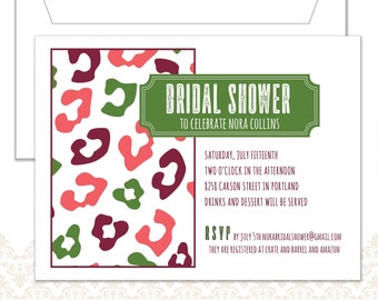 Animal Print Bridal Shower Invite, Shower invite, Modern Shower Invitation, Bridal Shower Invitation, Animal Pattern, colorful, retro