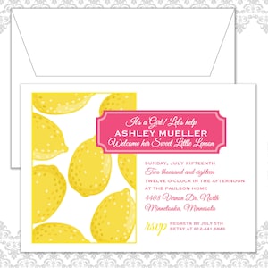 Lemon Baby Shower Invitation, Baby Shower Invite, Little Lemon invite, Unisex baby shower, Lemons Shower Invite, Modern Little Lemon Shower
