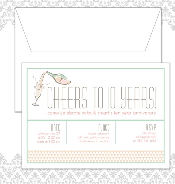 modern anniversary party invitation