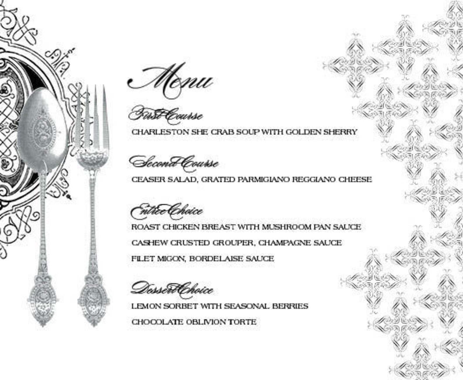 Menú Vintage Fork and Spoon Menú Vintage Menú Silverware Etsy España