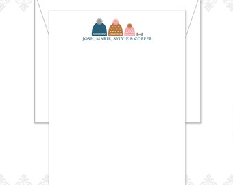 Family and dog Stationery Set of 12 with envelopes, seasonal note cards, Winter, Spring, Summer, family stationery with dog, dog bone