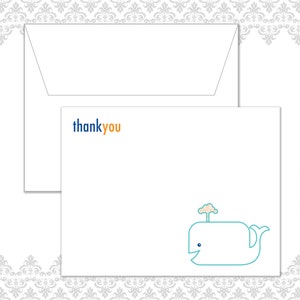 Whale Birthday Stationery of 10 with envelopes image 1