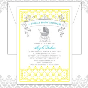 Vintage Carriage Baby Announcement, Baby Carriage Announcement, Vintage Baby Carriage Invite, Vintage Baby Shower, Vintage Show