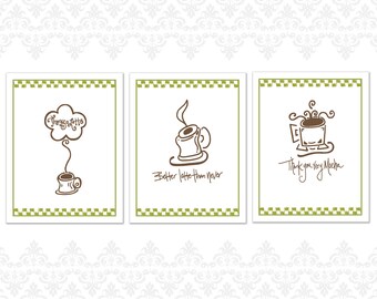 Coffee themed Greeting Cards Pack of 12, Variety Pack, Thanks a latte, Thank You very Mocha, Better Latte than never, coffee theme, cards