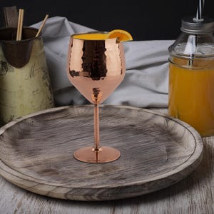 Hand Forged Copper Cold Drink Glass - Unique Copper Art - Cocktail Glass for Copper Enthusiasts