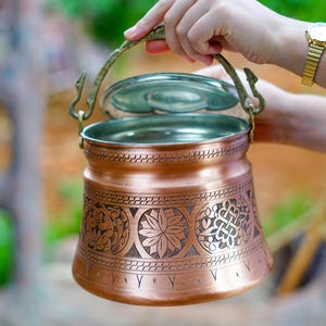 Handmade Copper Bakrac: Traditional Turkish Cookware, Farmhouse Kitchen Decor