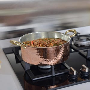 Handmade 1.2mm Copper Perfect Chef Pot, Handmade Copper Cookware, Copper Cooking Pot, Copperware, Copper Cookware Set, Gift for Mom,Soup Pot