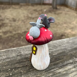 Fairy Garden Mouse Mushroom House Hand Sculpted Polymer Clay Tiered ...