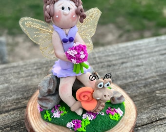 Hand sculpted polymer clay fairy