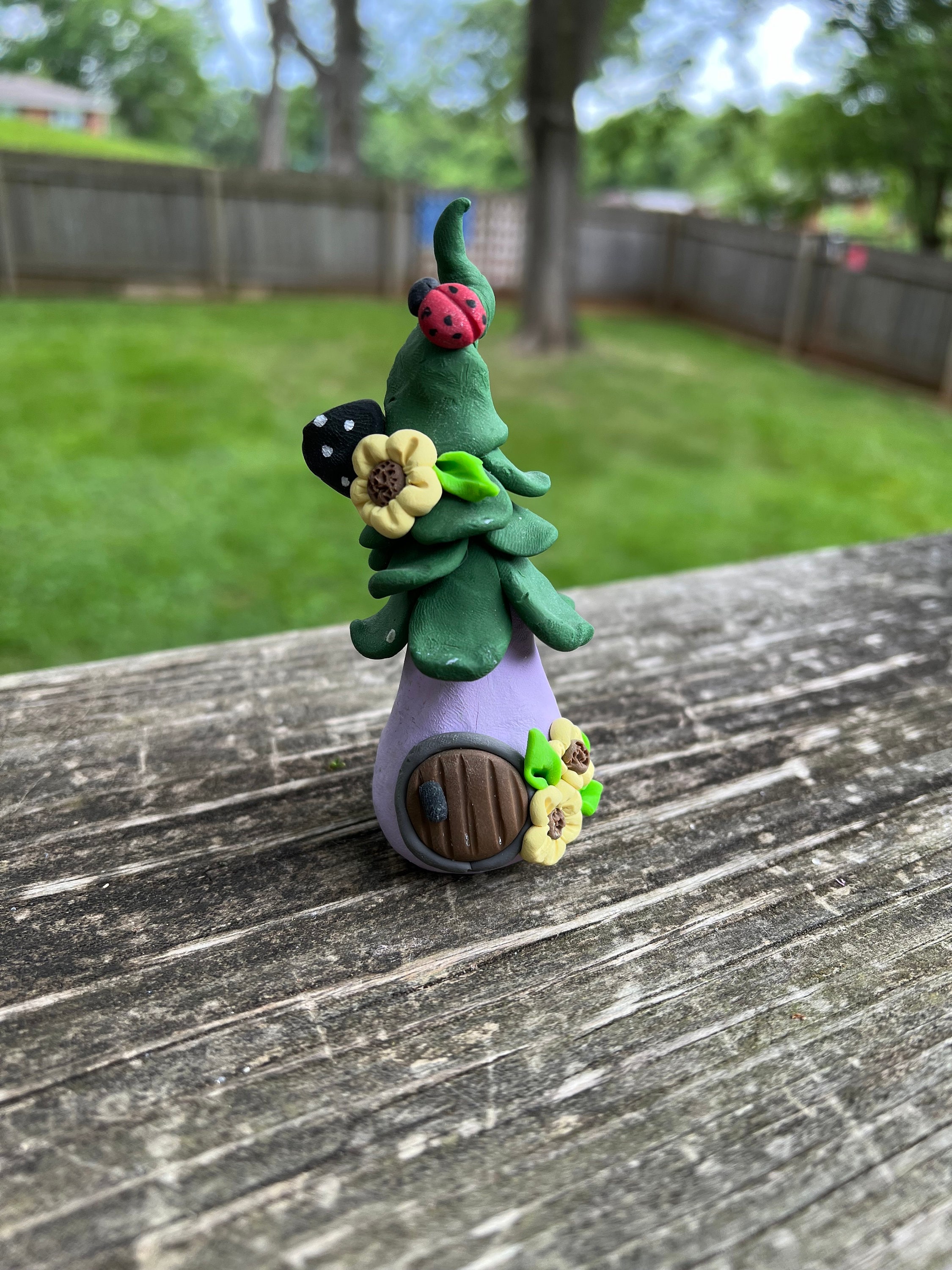 Fairy House Polymer Clay Hand Sculpted Sculpture Fairy Garden Tiered ...