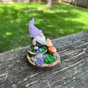 Gnome Mushroom Garden Hand Sculpted Polymer Clay Figurine Tiered Tray ...