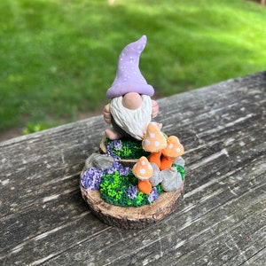 Gnome Mushroom Garden Hand sculpted Polymer Clay Figurine Tiered Tray Decoration Gift for Gnome Collector Lovers Fairy Summer Garden Decor