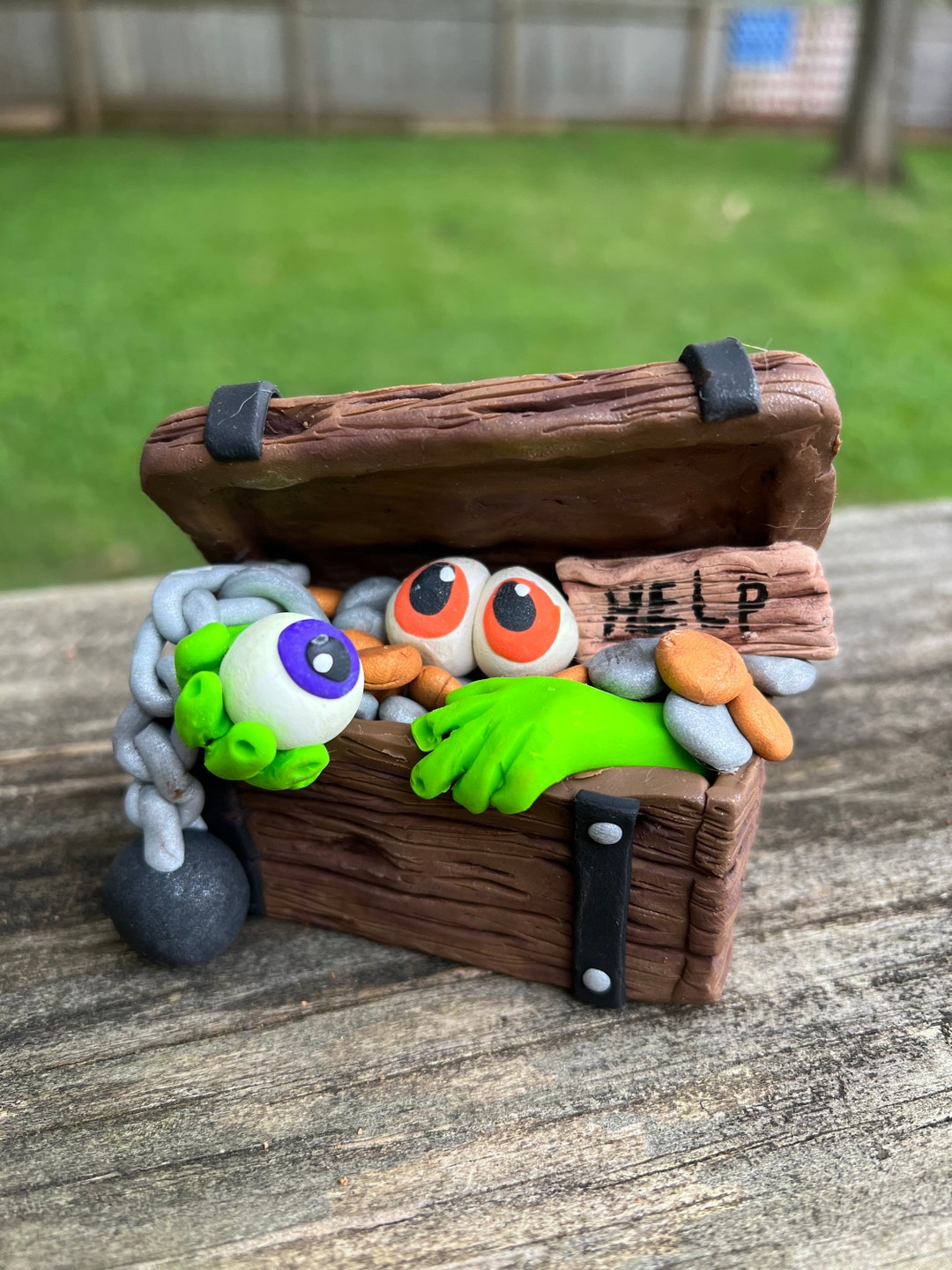 Halloween Treasure Chest Hand Sculpted Polymer Clay Etsy