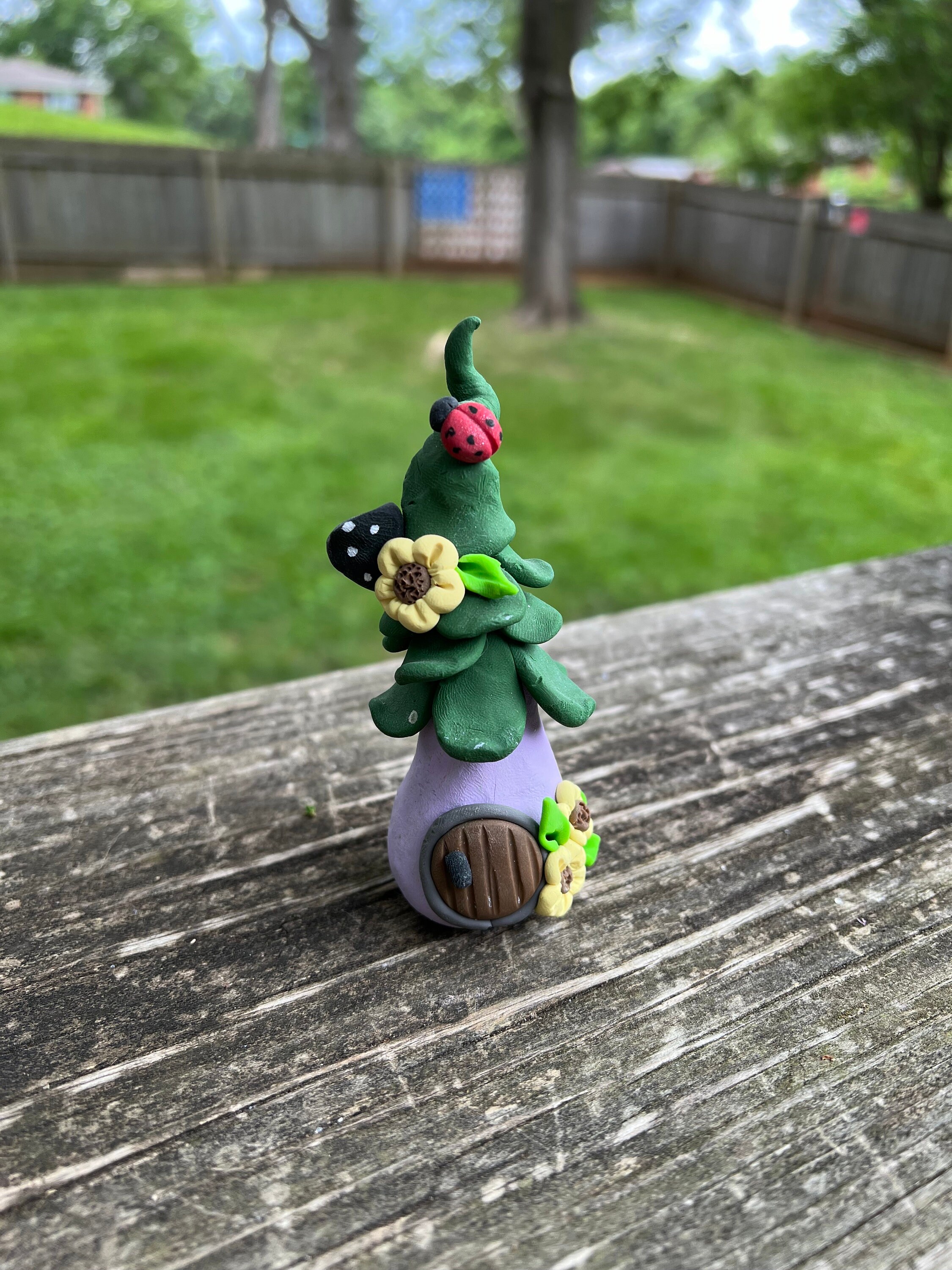 Fairy House Polymer Clay Hand Sculpted Sculpture Fairy Garden Tiered ...