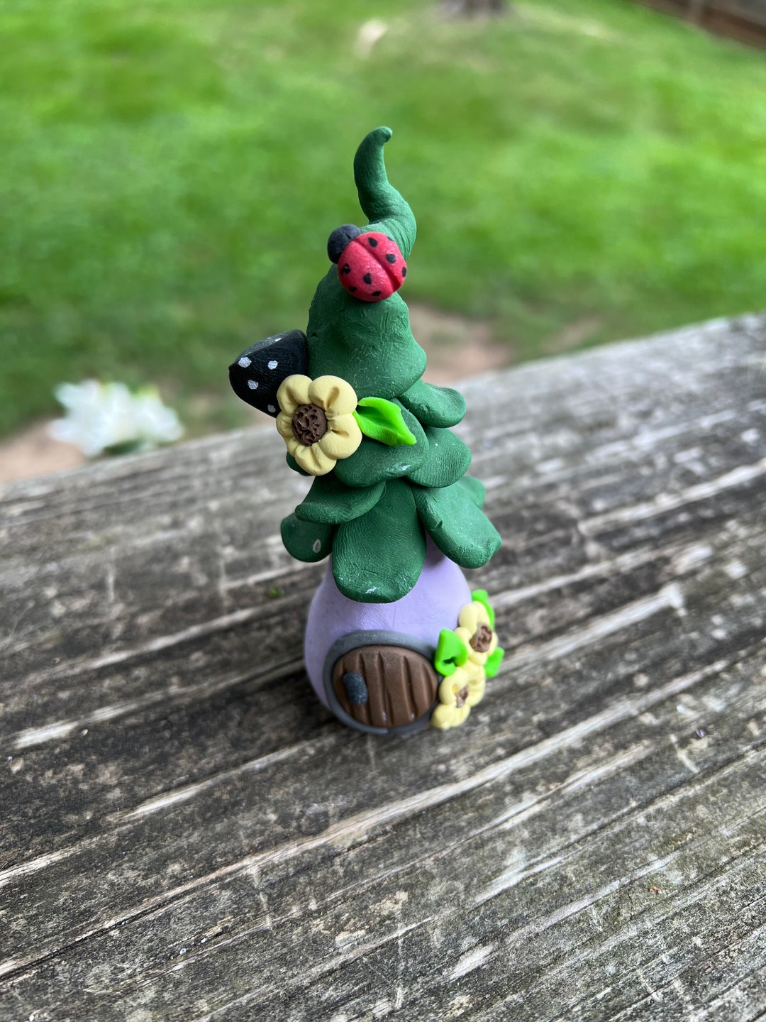 Fairy House Polymer Clay Hand Sculpted Sculpture Fairy Garden Tiered ...