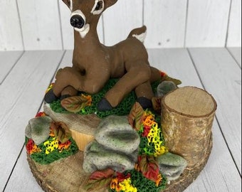 Handsculpted Fall Deer, Polymer Clay