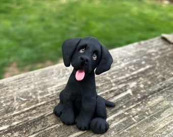 Black Labrador Hand sculpted polymer clay, Pet tiered tray decoration, Gift for Pet Mom/Dad, Pet Parents, Labrador Mom Dad, Pet Rescue