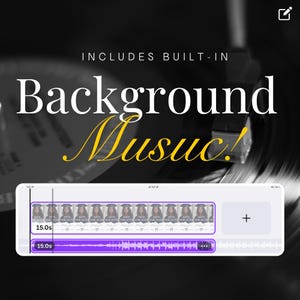 Close-up of Canva interface showing background music editing for graduation invite.