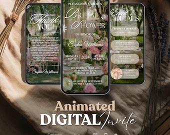 Floral Bridal Shower Invitation Animated Bridal Party Video Invite Editable Bachelorette E-Card Digital Bach Party Template Instant Download