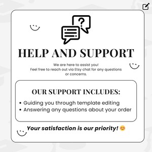 Customer support and satisfaction policy for editable digital invitations.