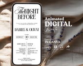 Digital Rehearsal Dinner Invitation, The Night Before Wedding invite, Editable Canva Template, Digital Text Dinner Invite