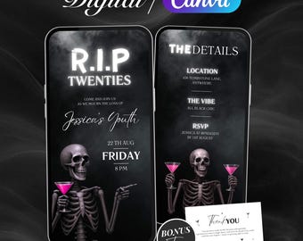 RIP To My 20s Birthday Invitation: Animated Funeral Party Evite (Digital Download)