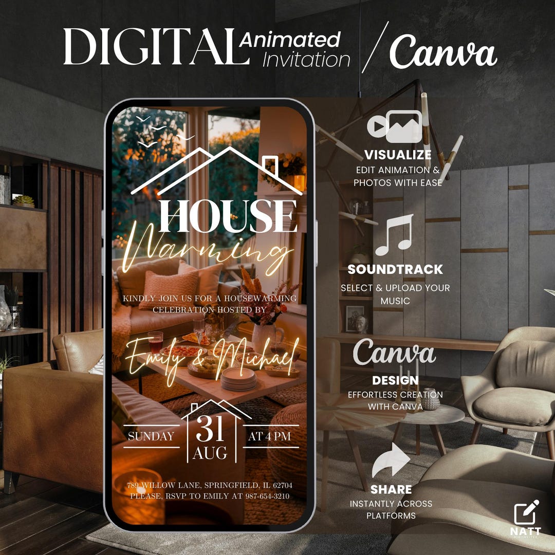 Digital Housewarming Invitation Editable New Home Invite Custom House ...