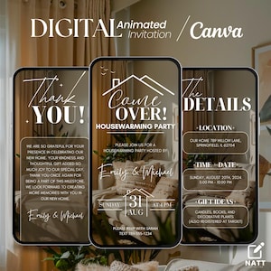 Animated Housewarming Invitation: Editable New Home Party E-Card (Digital Download)