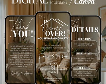 Animated Housewarming Invitation: Editable New Home Party E-Card (Digital Download)