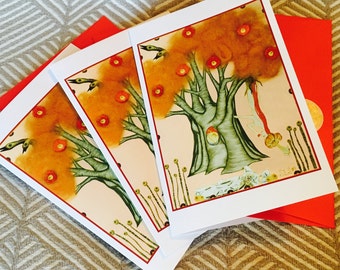 The Hanged Woman, Greeting Card Set of Three