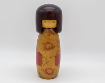 Vintage Usaburo Sosaku Kokeshi Doll, Large Wooden Japanese Doll