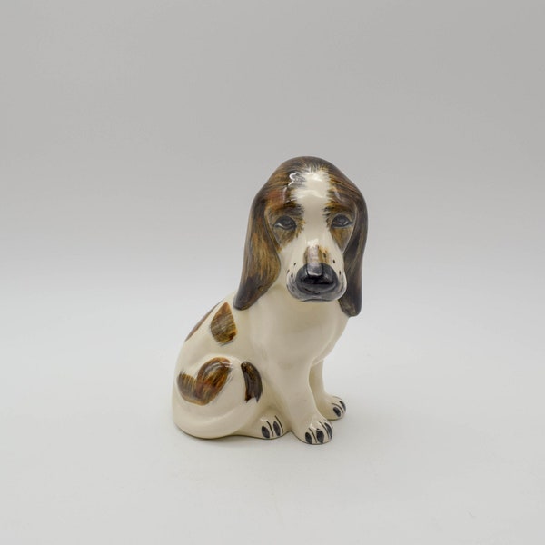 vintage Sculpture de chien en céramique, sculpture de chien de chien Basset Hound vintage, figurine de chien en céramique, figurine Basset Hound