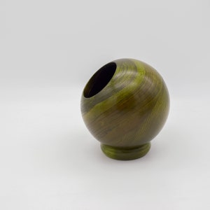 Vintage wooden Orb bowl, vintage green orb salt cellar, vintage wooden green Orb nut bowl, vintage green wooden sphere salt cellar, nut bowl