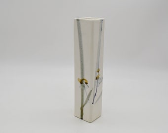 Vintage Studio Pottery ceramic vase, Vintage Canadian studio pottery vase, Rectangle white vases, vintage ceramic vase