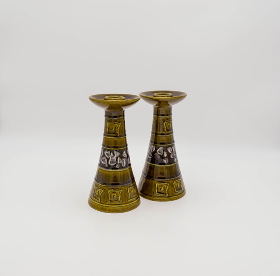 西ドイツ製 ヴィンテージ 陶器 キャンドルホルダー北欧 ミッド