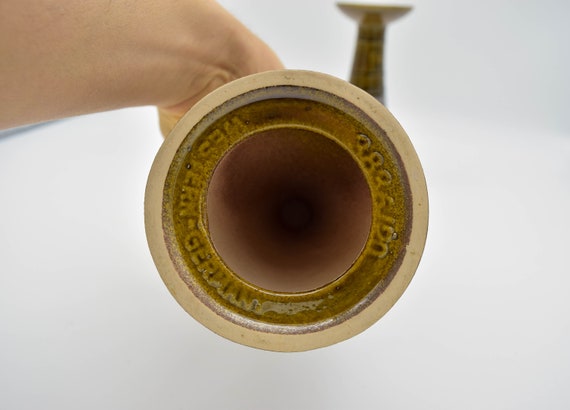 西ドイツ陶器製陶器製キャンドルスティック、ヴィンテージ