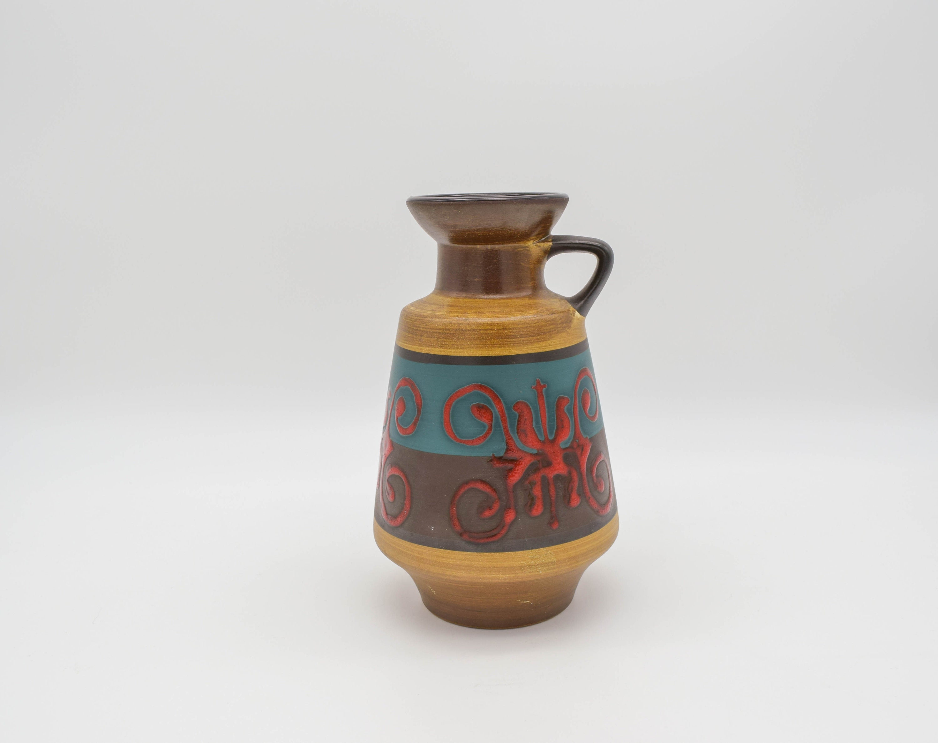 Vintage Dumler and Breiden Vase, West German Pottery, Brown
