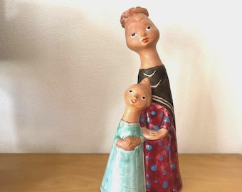 Vintage Ceramic Terracotta Figurine by Geza Meszaros Hungarian artist