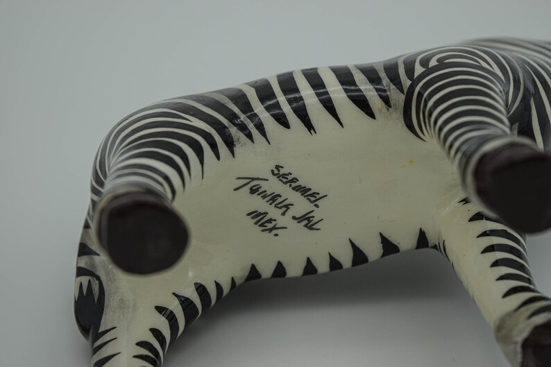 Vintage SerMel Tonala Jal Mexico Paper Mache zebra sculpture zebra vintage Mexican folk art zebra sculpture vintage zebra figure