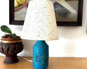 Bitossi Ceramiche Aldo Londi design blue ceramic table lamp