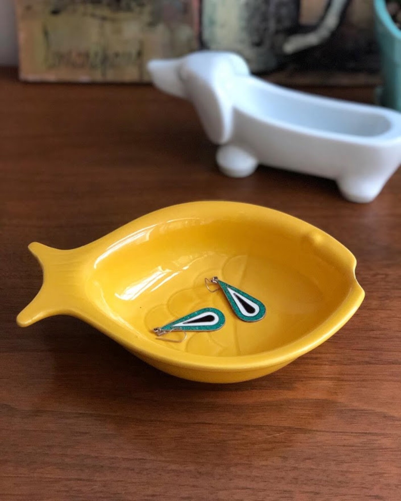 Vintage Appolia France ceramic Fish dish vintage Yolk Fish Etsy