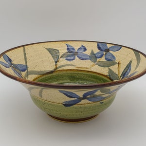 Vintage Studio pottery large ceramic bowl, Large ceramic fruit bowl, Large Canadian studio pottery bowl, salad bowl, Ceramic serving bowl