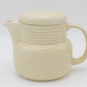 Vintage Thomas Germany Porzellan Teekanne Corda Design, Beige Thomas Teekanne, Vintage Teekanne, Vintage Kaffeekanne, 1980er Jahre Design, Thomas Teekanne