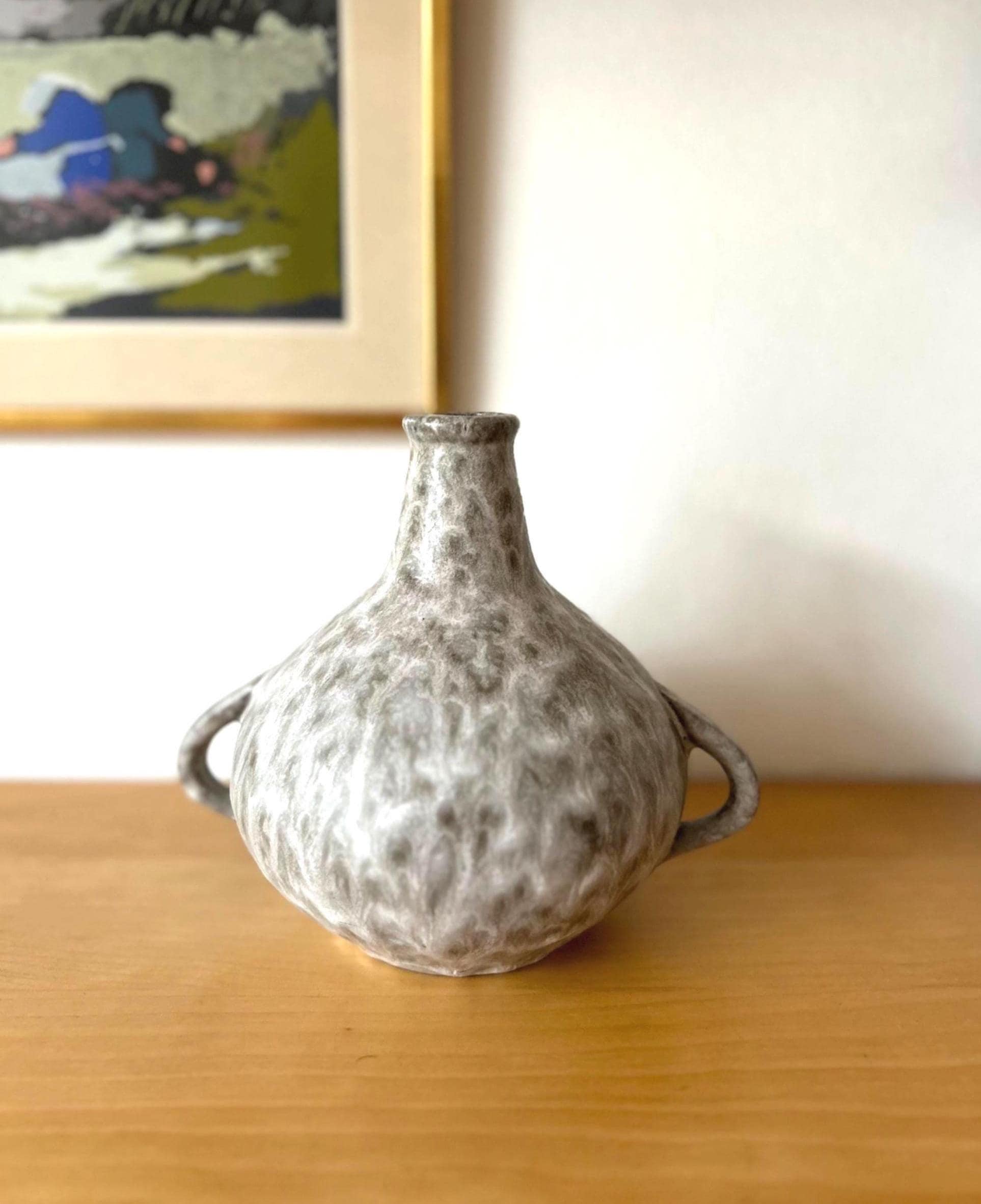 West German Potter Ceramano Arctis 218 double handle vase by Hans Welling