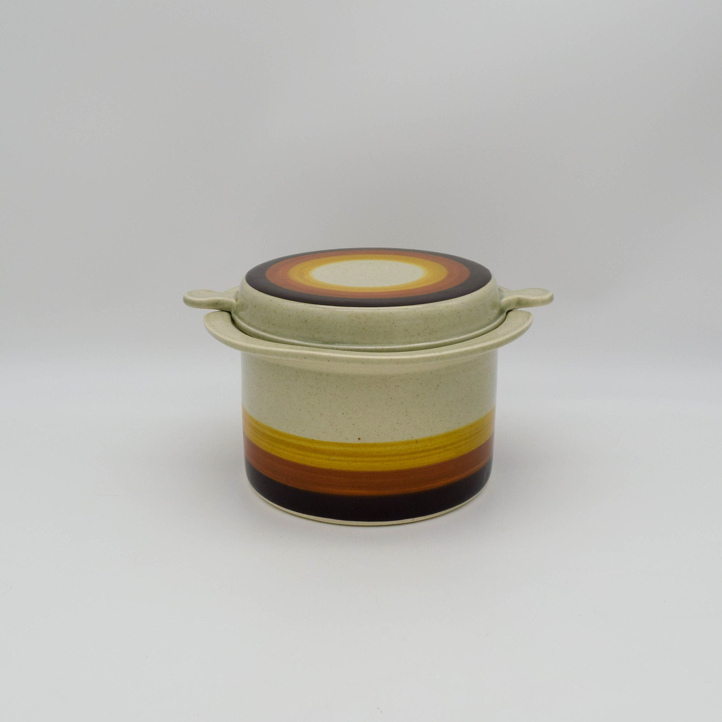 vintage lapid pottery israël céramique couvercle pot goshen series, vintage poterie plat
