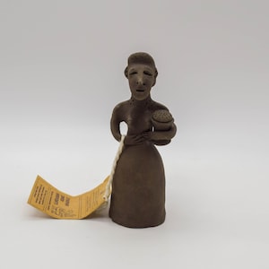 Escultura tribal de arcilla de artesanía judía etíope antigua, escultura tribal de mujer de arcilla etíope antigua