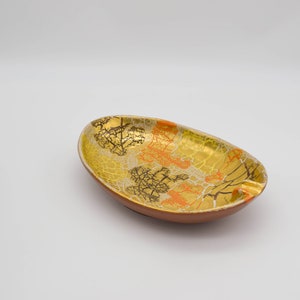 Vintage Bitossi Ashtray Broken gold series, Bitossi Oro Roto ashtray, Vintage Italian Pottery Ashtray, vintage Italian pottery trinket dish image 2