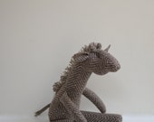 Giraffe doll Heirloom Eco friendly soft fabric Vintage wool chevron brown cream soft toy upcycled sweet unique gift idea bubynoa Best Friend
