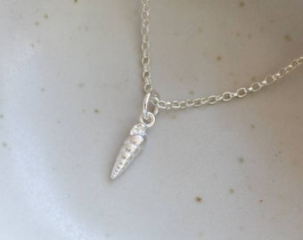 Shell Necklace, Solid Silver Shell Charm, Gift From Cornwall, Shell Charm, Solid Silver Sea Shells